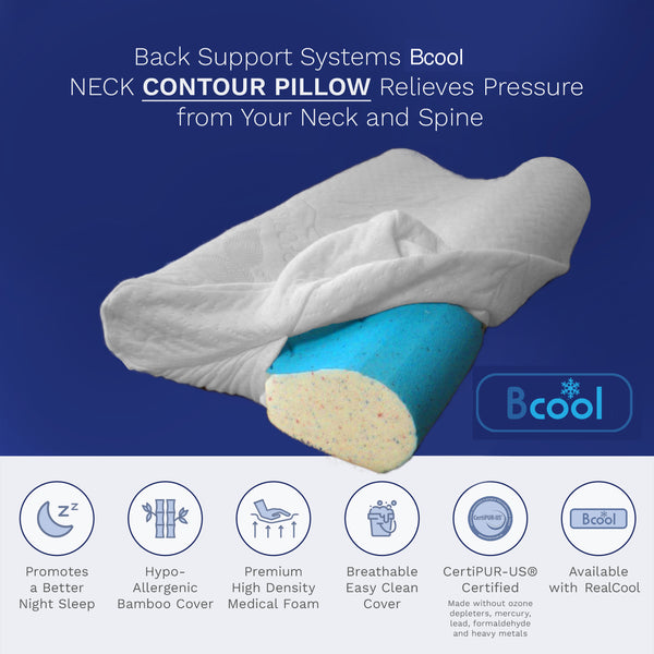 Back Support Systems Bcool Neck Contour Pillow Relieves Pressure