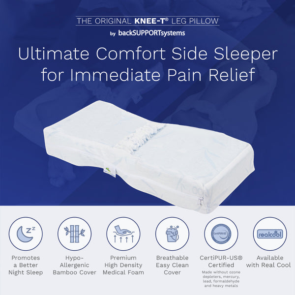 Improve your sleep quality by using a knee pillow while you sleep