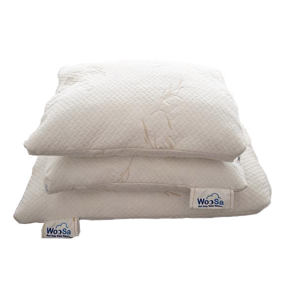 Shredded Gel Memory Foam Pillow Antimicrobial Super Soft Bamboo Cover -  Back Support Systems