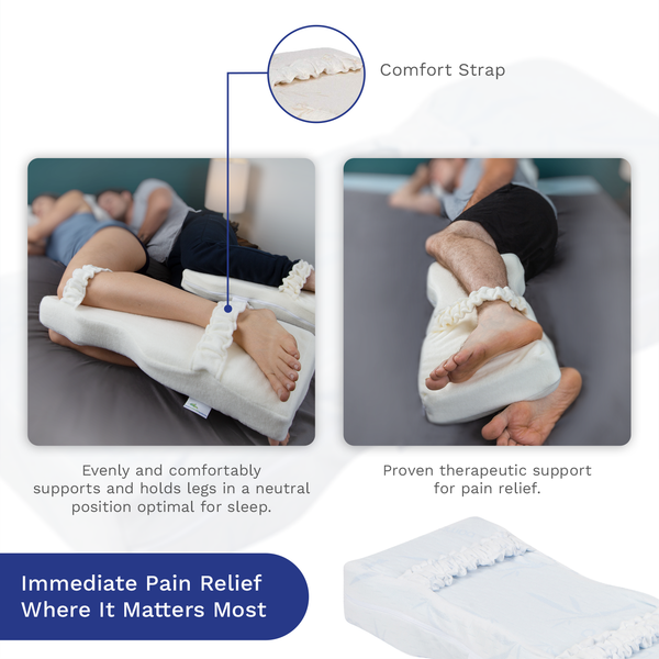 Improve your sleep quality by using a knee pillow while you sleep