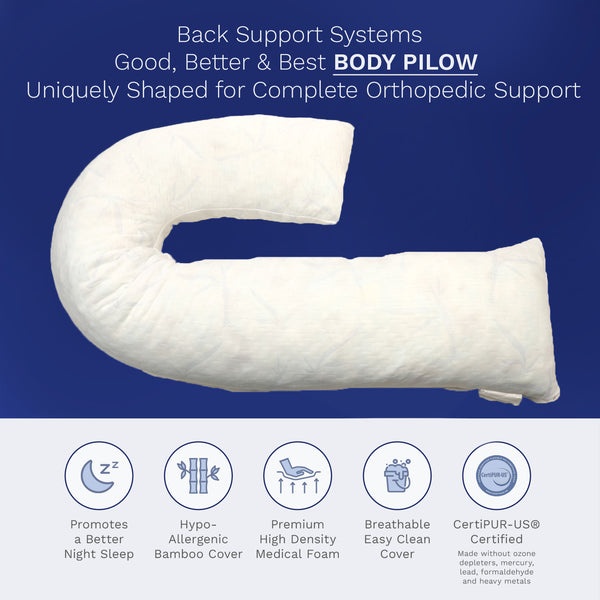 Spodiia Curve Back Support Pillow Body Memory Foam Pillow For